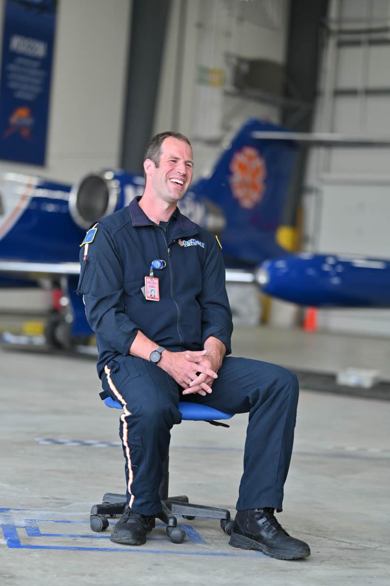 Matthew Kuhns, the son and grandson of firefighter-paramedics in Fairbanks, is a critical care nurse for an air ambulance company. (Photo by Walter Johnson Jr./American Heart Association)